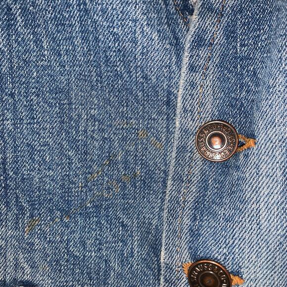 Vintage Levi's Women's Fresh Produce Denim Vest Size L Floral Embroidery Boho - Picture 9 of 13